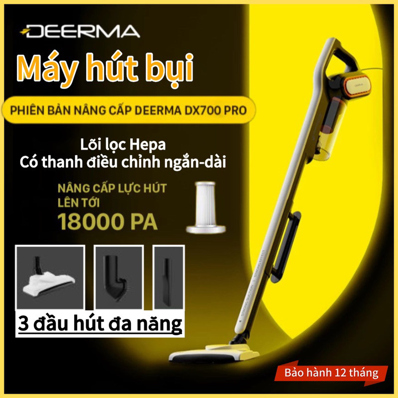 Máy hút bụi cầm tay Deerma DX700/DX700PRO với 3 đầu hút đa năng siêu khoẻ ..
