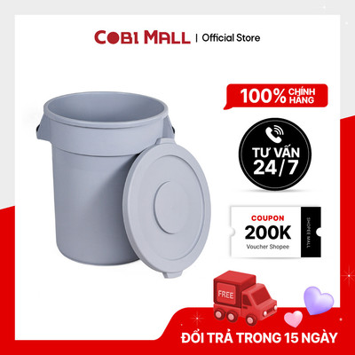 Thùng Nhựa Tròn Có Nắp 37L/76L/120L Nhựa PP Đa Năng, Dung Tích Lớn – Cobi Home