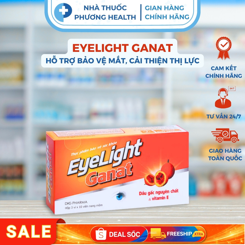 EYELIGHT GANAT - HỖ TRỢ BẢO VỆ MẮT, CẢI THIỆN THỊ LỰC| HỘP 30 VIÊN