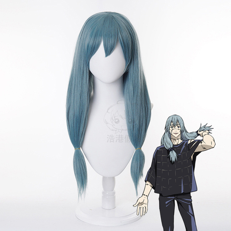 Jujutsu Kaisen Mahito Cosplay - Tóc giả màu xanh chịu nhiệt