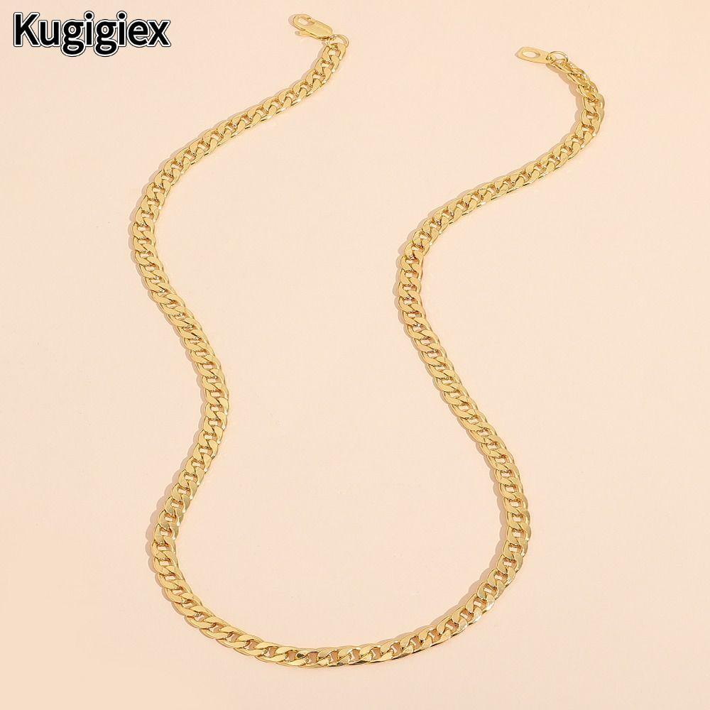 Vòng cổ vàng KUGIGI 18K, Vòng cổ mạ vàng kim loại nhiều kích cỡ, Vòng tay mạ vàng vàng 18K thời tran