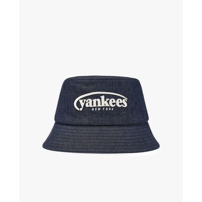 MLB - Nón bucket unisex Vintage Denim Curve Logo_3AHTV026N-50INS