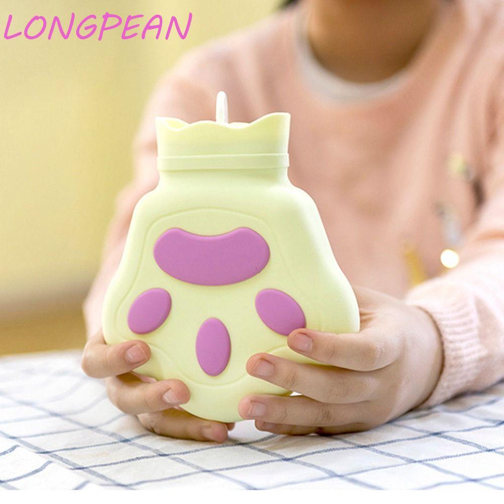 Túi đựng nước nóng bằng silicon LONGPEAN, Túi nước ấm hoạt hình ấm cúng 450 ML, Túi đựng nước ấm áp 