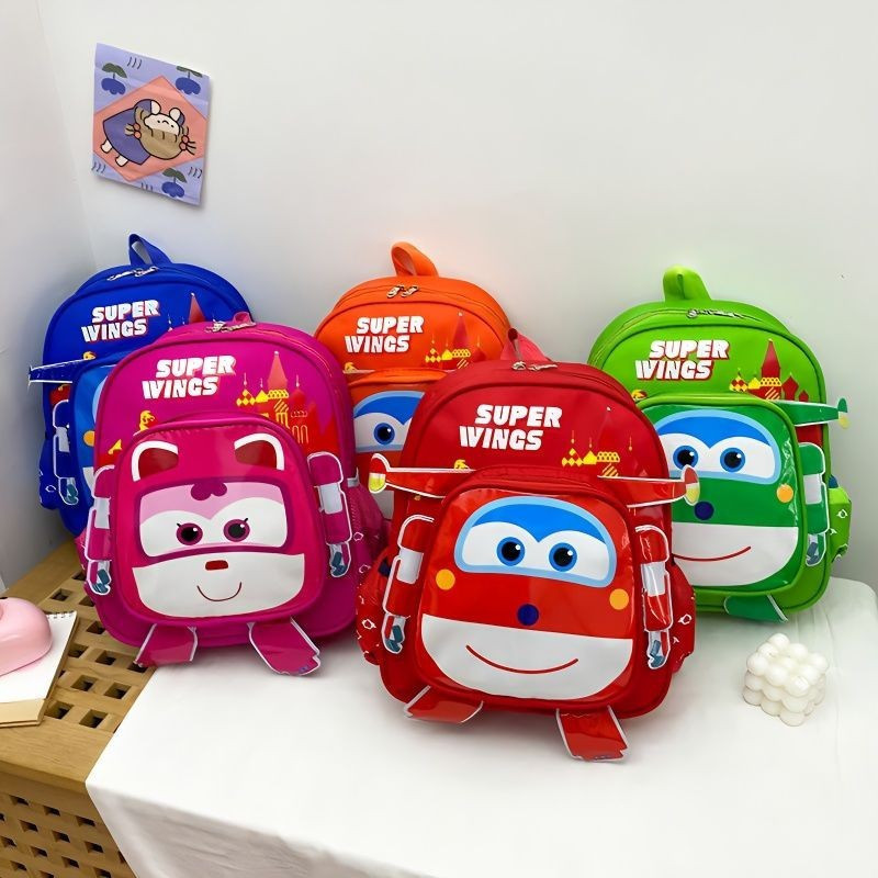 New Product#Super Wings School Bag Kindergarten Children Cartoon Backpack Little Girl Baby Boy2-7Egg