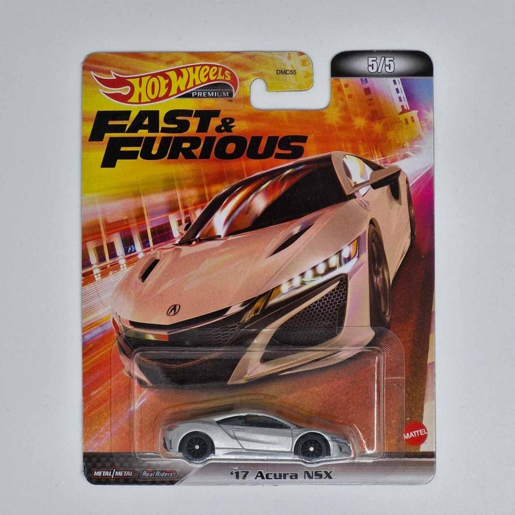 Mô hình xe oto màu bạc HCP30 Hot Wheels Retro Entertainment Fast and Furious '17 Acura NSX