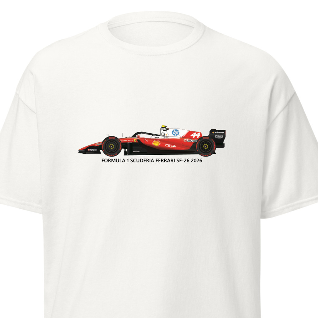 Nam Áo cotton tee 2026 F1 Scuderia Ferrari Hamilton Đua Xe Unisex Áo Thun Công Thức 1 Nam Nữ XS-3XL