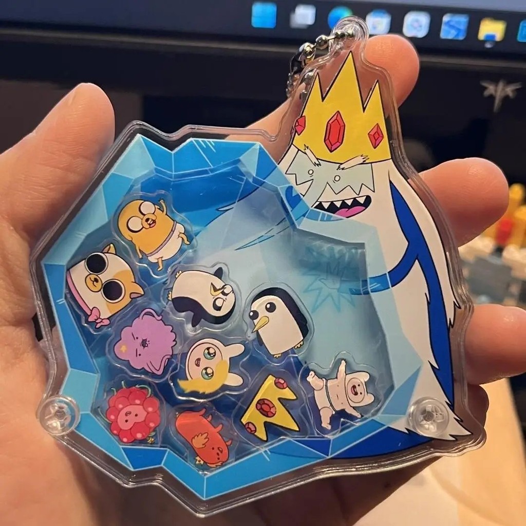 Móc khóa Shaker Adventure Time Anime Finn Jake Ice King Acrylic Mica trong suốt lắc được trang trí c