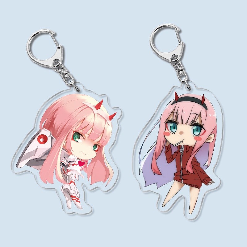 DARLING in the FRANXX Zero Two Anime Cute Acrylic Figure keychain Keyring Decoration Collection Mode