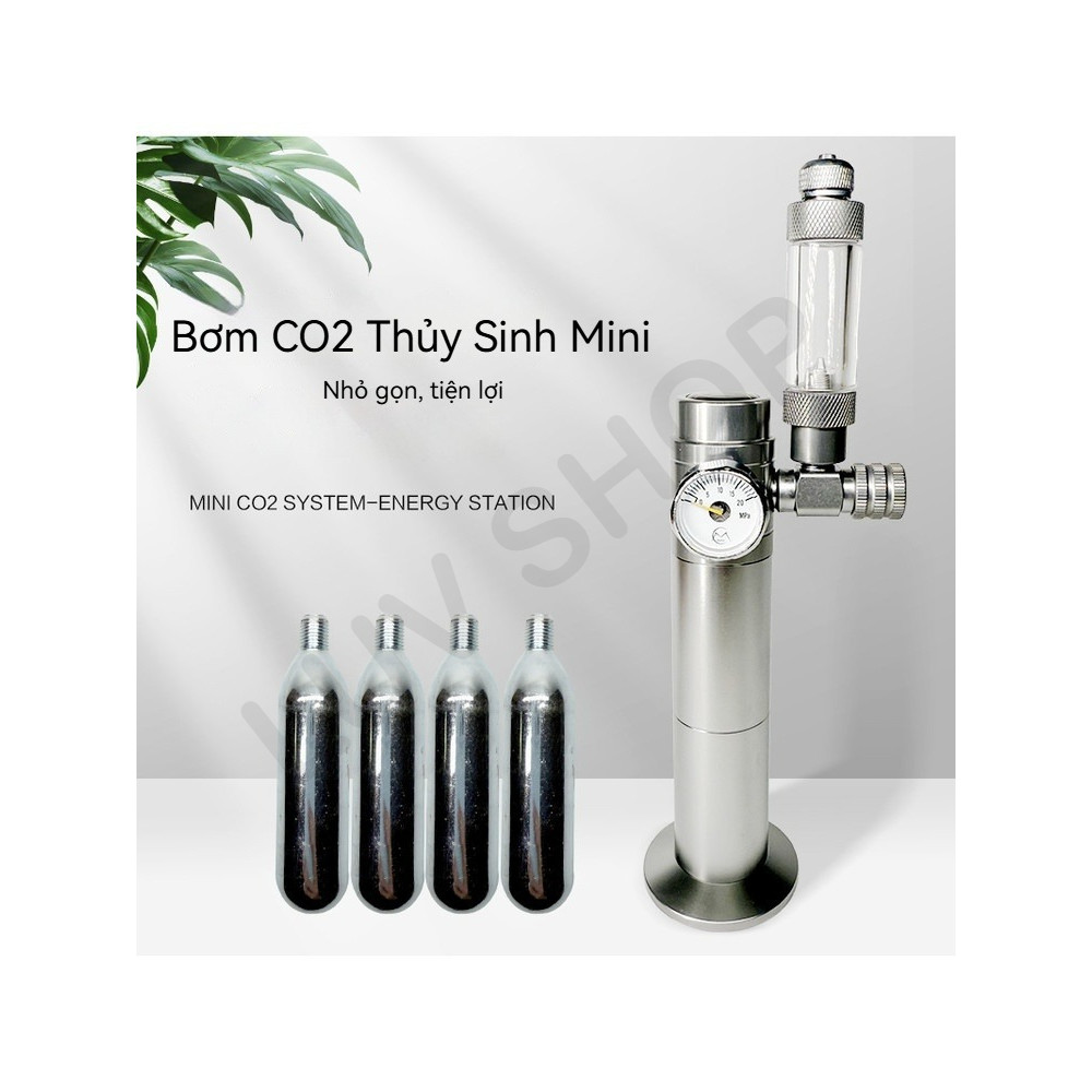 Bơm CO2 Mufan Mini Thủy Sinh Carbon Dioxide, Xi Lanh Nhôm Bộ CO2