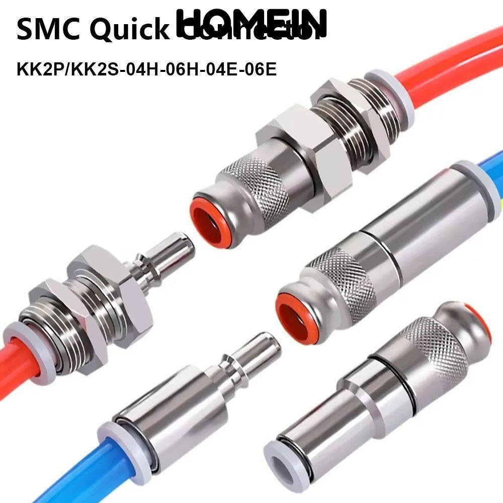 HOMEIN 1 Cái Khớp nối nhanh, Khí nén KK2P / KK2S-04H-06H-04E-06E-06E Đầu nối nhanh khí quản, Ống PU 