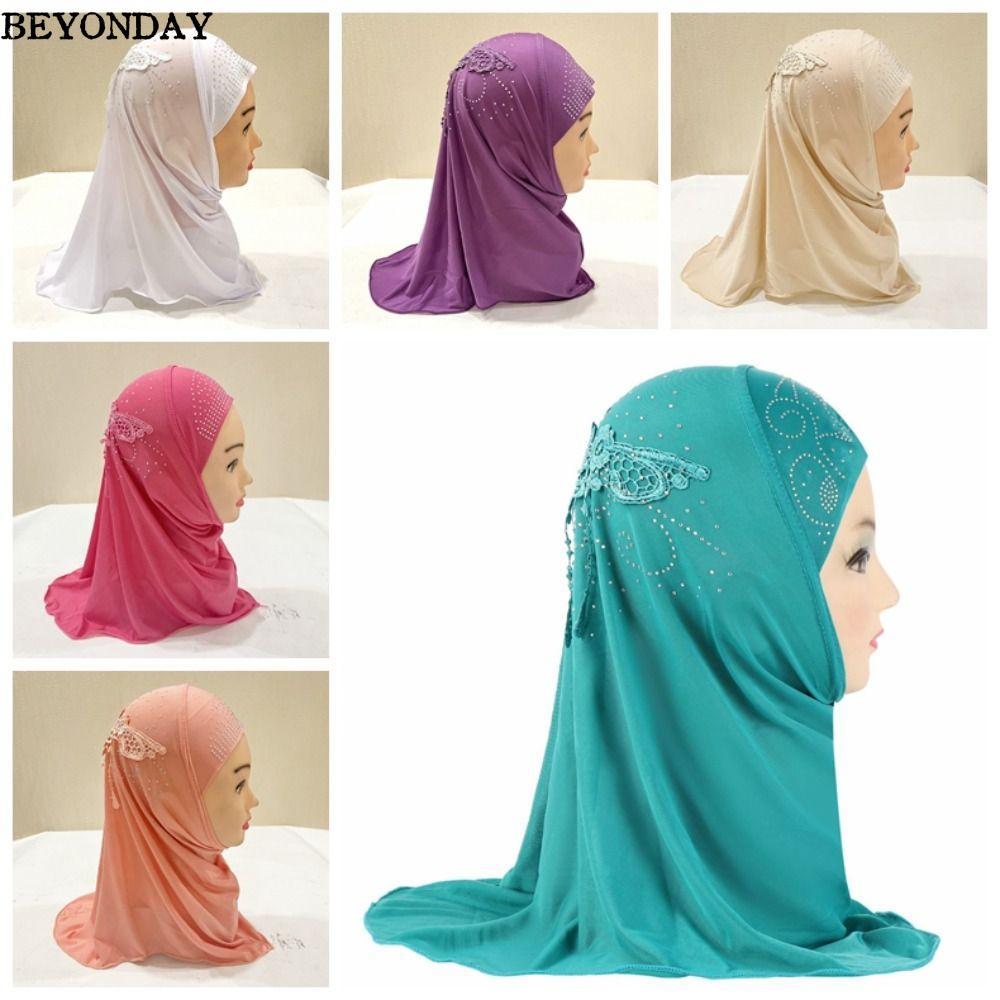 BEYONDAY Hijab Trẻ Em, Ren Co giãn, Phù Hợp Cầu Nguyện - Style Dubái