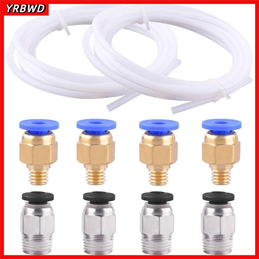 Ống PTFE YRBWD, 2M 4 Chiếc PC4-M10 Lắp Ống Kết Nối Màu Trắng, 4 Chiếc Chất Lượng Cao PC4-M6 Lắp Nhan