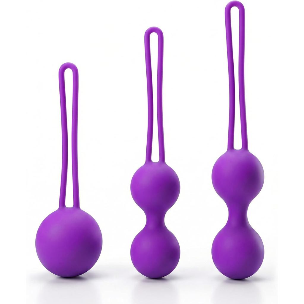 Bộ 3 quả bóng Kegel dành cho nữ, Bài tập tạ Massage bóng tường Ben để thắt chặt cơ bắp (Tím)