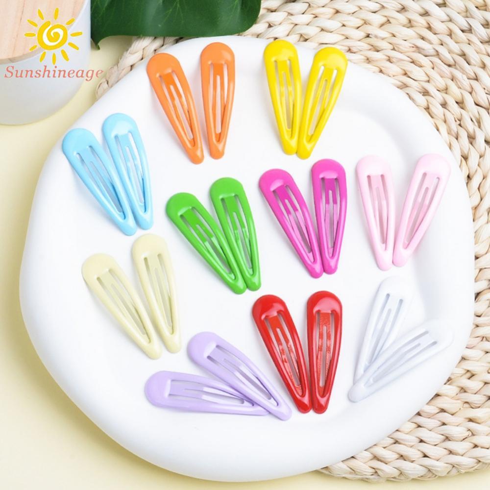 【SUNAGE】Colorful Water Droplet Shaped Hair Clip Candy Tone Metal Hair Accessory【HOT Fashion】