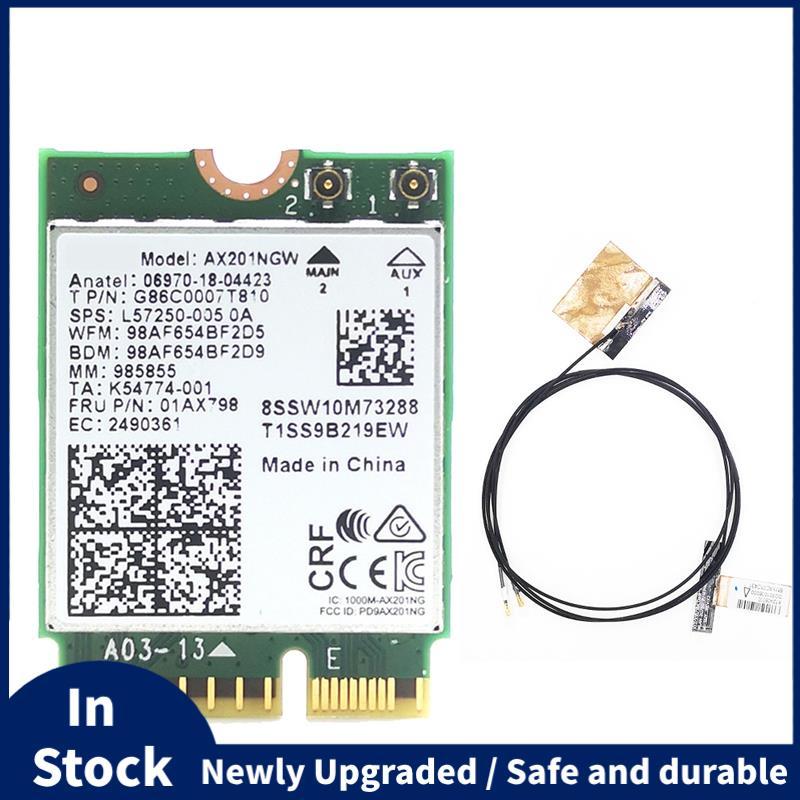 Thẻ WiFi AX201 AX201NGW với 2XAntenna M.2 CNVio2 2.4GHz / 5Ghz WiFi 6 3000Mbps Bluetooth 5.1 Bộ chuy