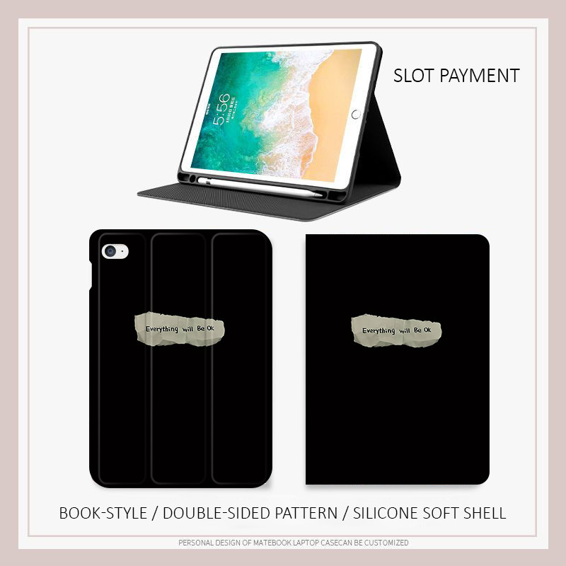 Bao da iPad Everything will be OK - Ốp lưng gấu ôm cho Air 4/5/6 M3, iPad Gen 11 A16, Pro 12.9 - Chố
