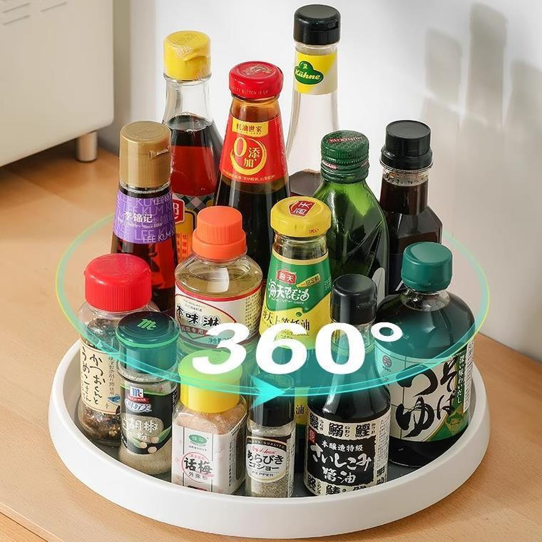 Multifunctional Vinegar12y Rotating storage tray for jars, soy sauce and salt bottles, kitchen seaso