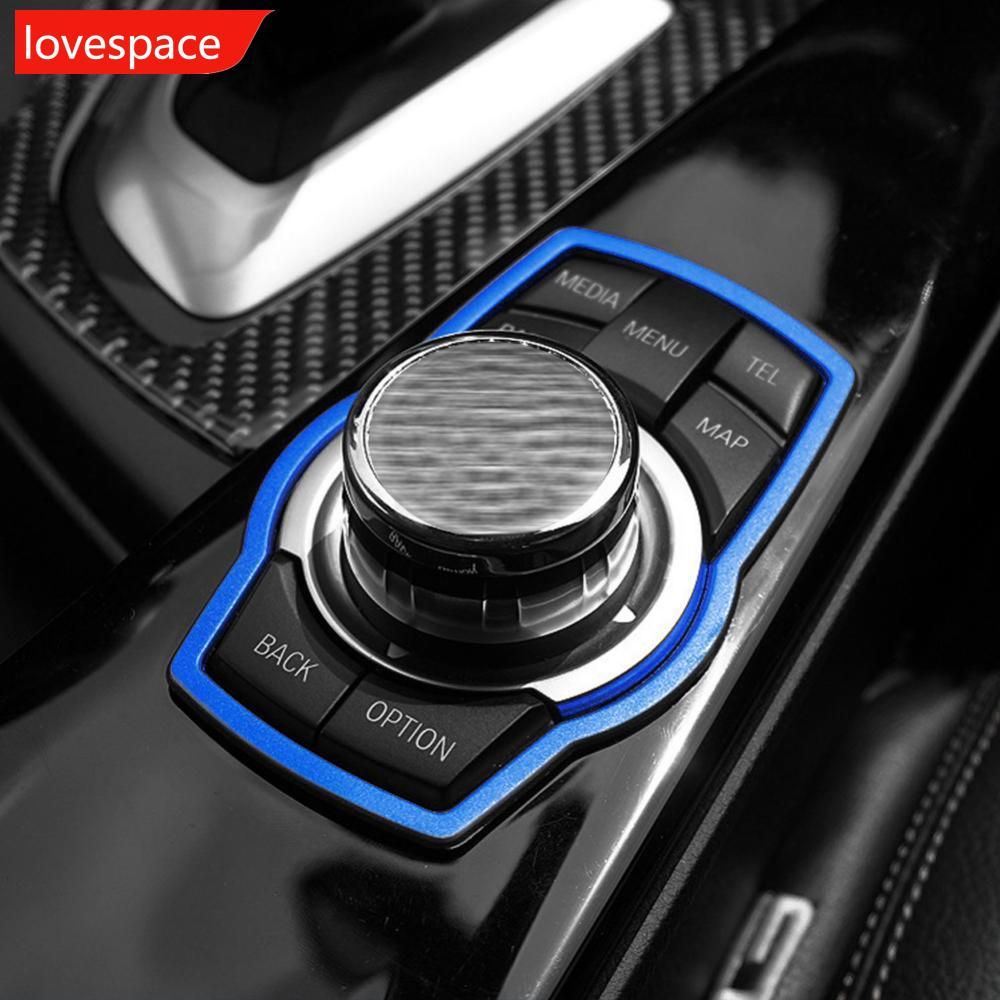LOVESPACE Kiểu Dáng Ô Tô Nội Thất Nút Đa Phương Tiện Bao Khuôn Viền Cho Xe BMW 1 3 5 7 Series 3GT / 