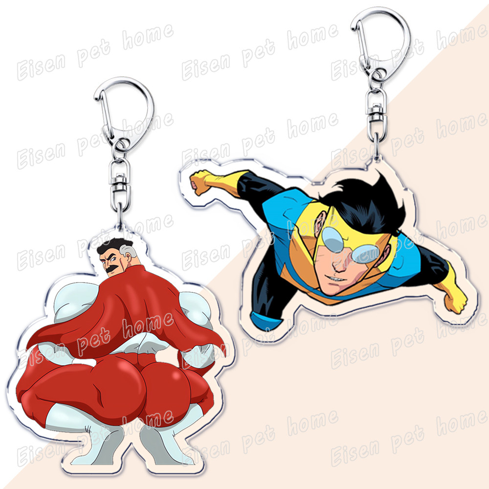 Popular Adult Animated Superhero Invincible Keychains for Accessories Bag Omni Man Keyrings Jewelry 