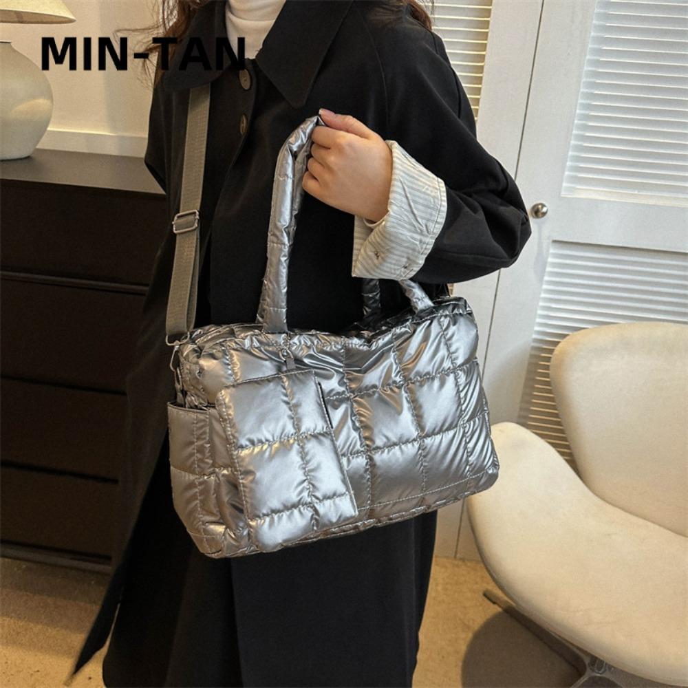 Túi Nách MIN-TAN, Túi Đeo Vai Chắc Chắn Đệm Cotton, Bán Hot Puffy Casual Quilted Bucket Bag Gợi Cảm