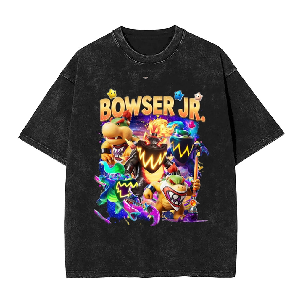 Áo thun nam hình Bowser Jr., 100% cotton hạng nặng, dễ giặt