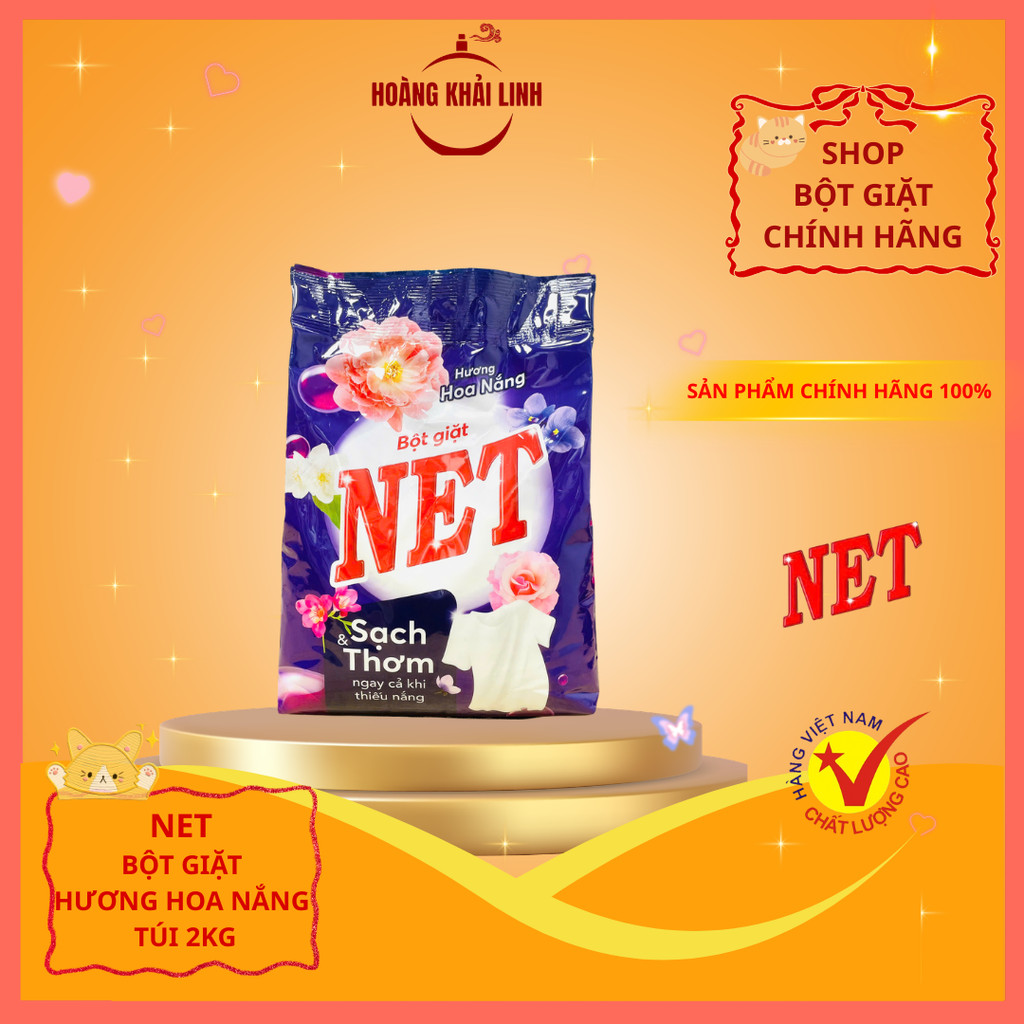 NET Bột Giặt Hương Hoa Nắng Ngát Hương Gói 2kg