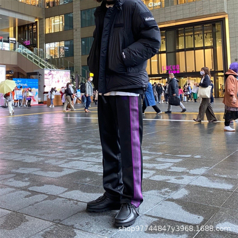 VYSB Needles track Two-tone high-end casual sports pants, straight-leg trousers for men and women