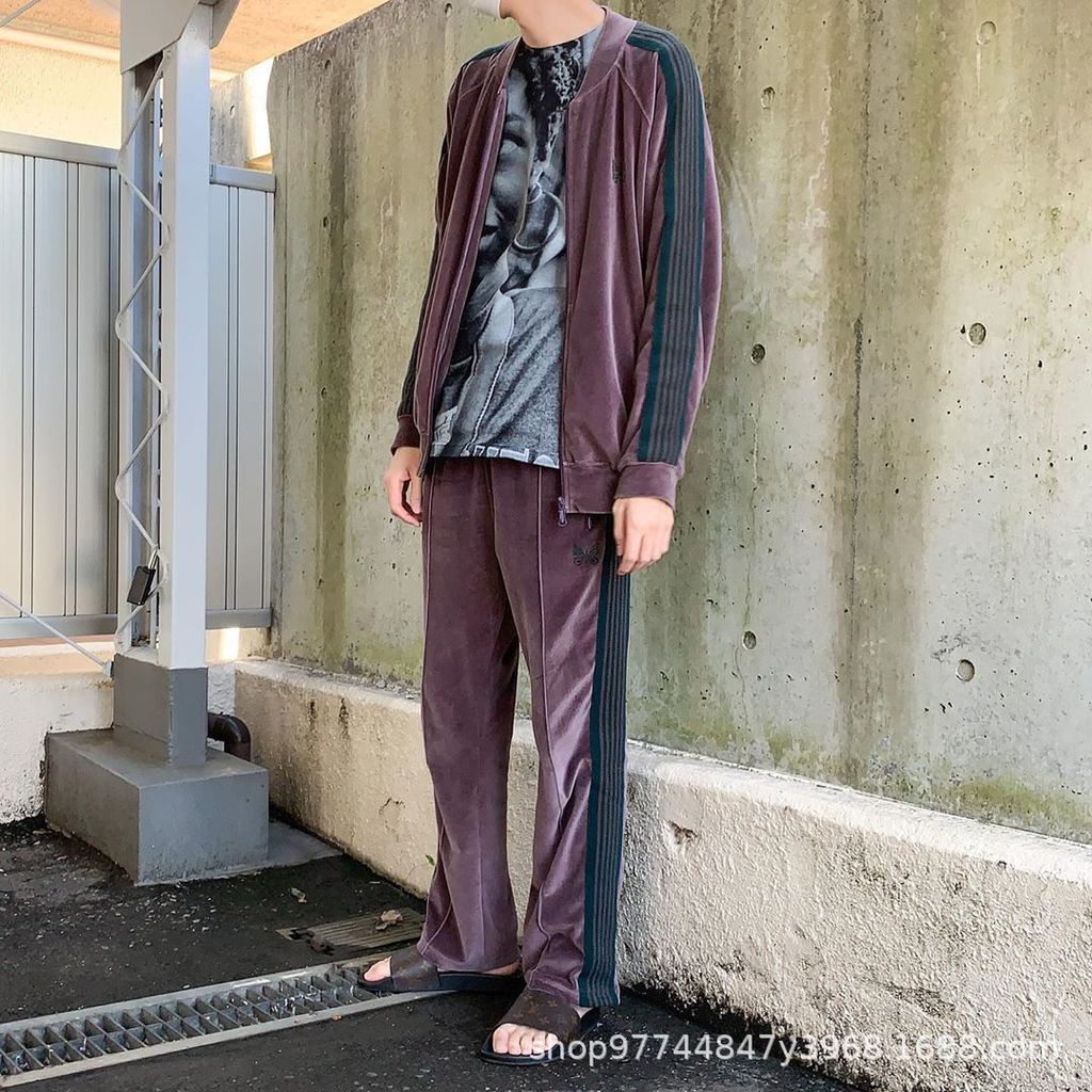 H4JJ Needles Grape purple velvet high-end jacket, unisex coat