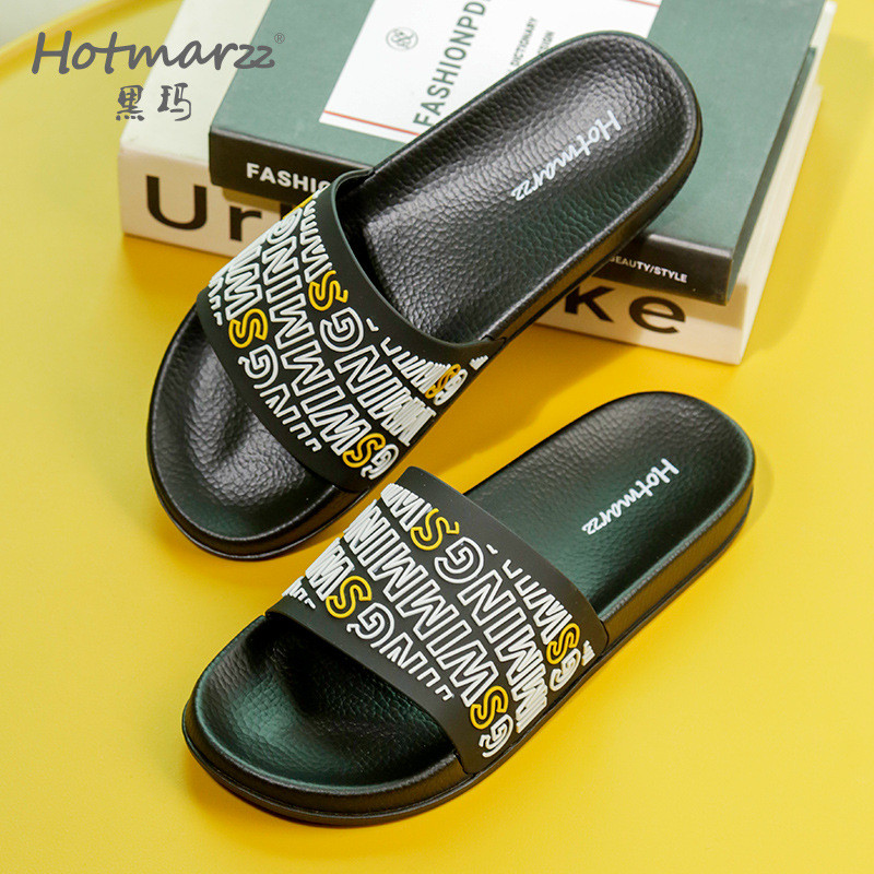 Hotmarzz Hotmarzz Dép chống trượt nam Phòng tắm gia đình Dép xỏ ngón PVC Dép gia dụng trong nhà Sli