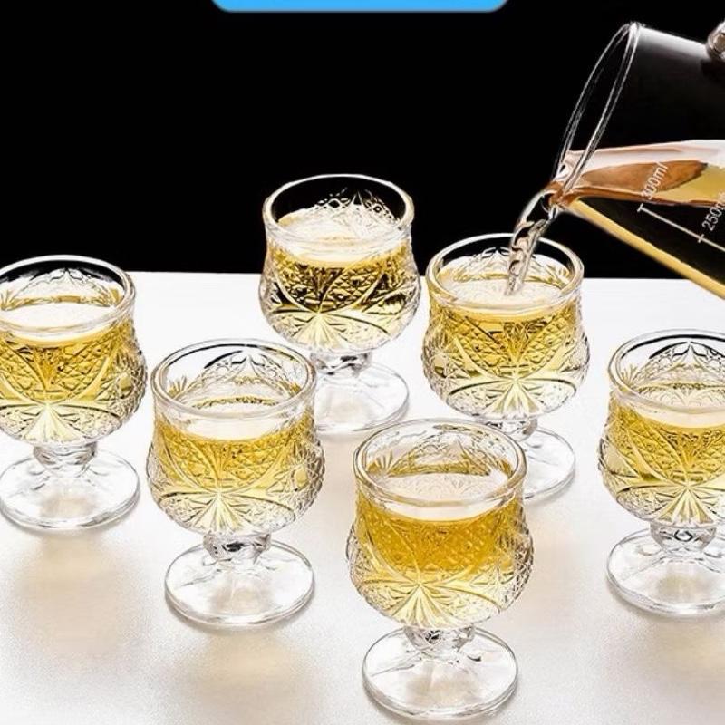Bộ 6 Ly Thủy Tinh Uống Rượu, Bộ Ly Thủy Tinh Đẹp Uống Rượu, Ly Rượu Shot Cách Điệu 45ml Cao Cấp