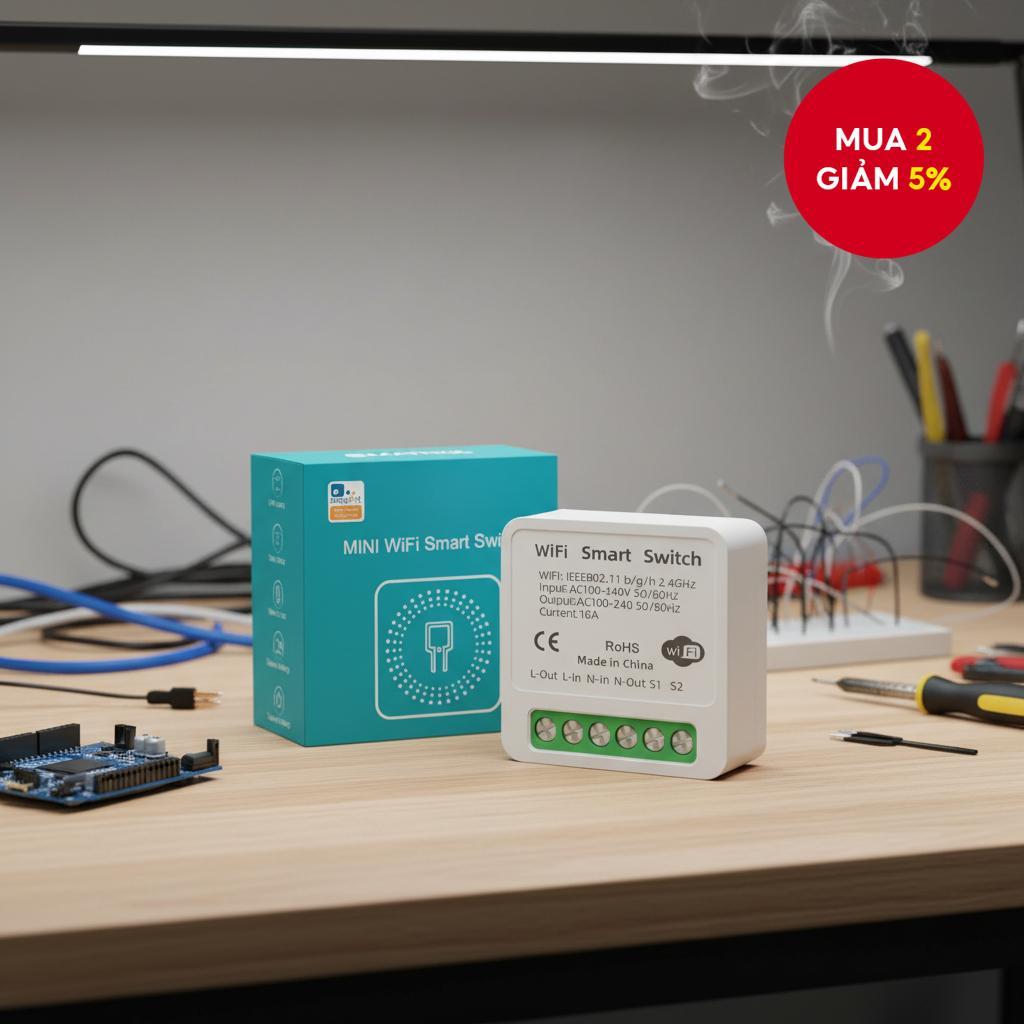 EWeLink 16A MINIR2 Wifi DIY Smart Switch Light, 2 Way Circuit Breaker, Điều khiển từ xa không dây, H