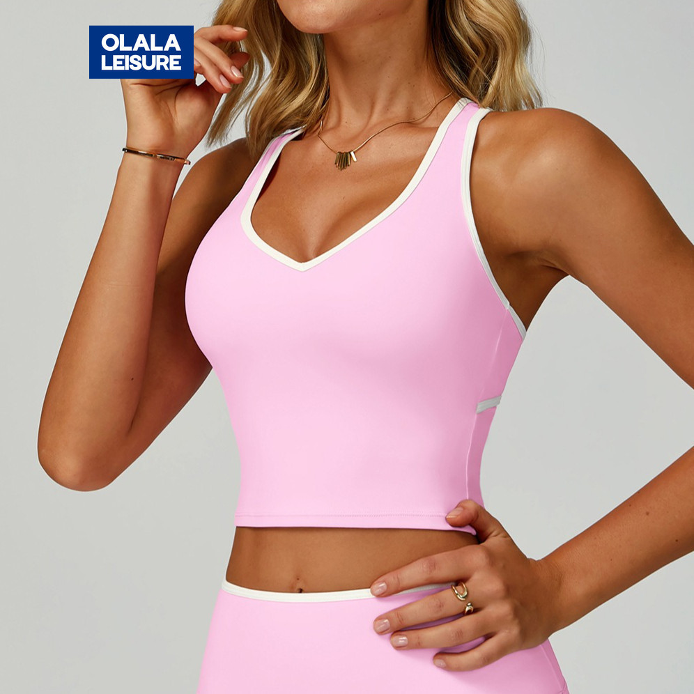 OLALA Yoga Bra Color-Block Rỗng Ra Sau Pilates Yoga Fitness