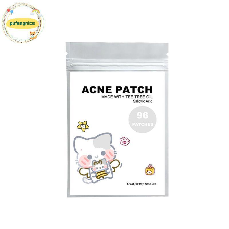 Pufangnice 96 Miếng Dán Mụn Hình Mèo Điều Hỗ trợ giảm mụn Miếng Dán Vô Hình Mụn Loại Bỏ Mụn Miếng Dá