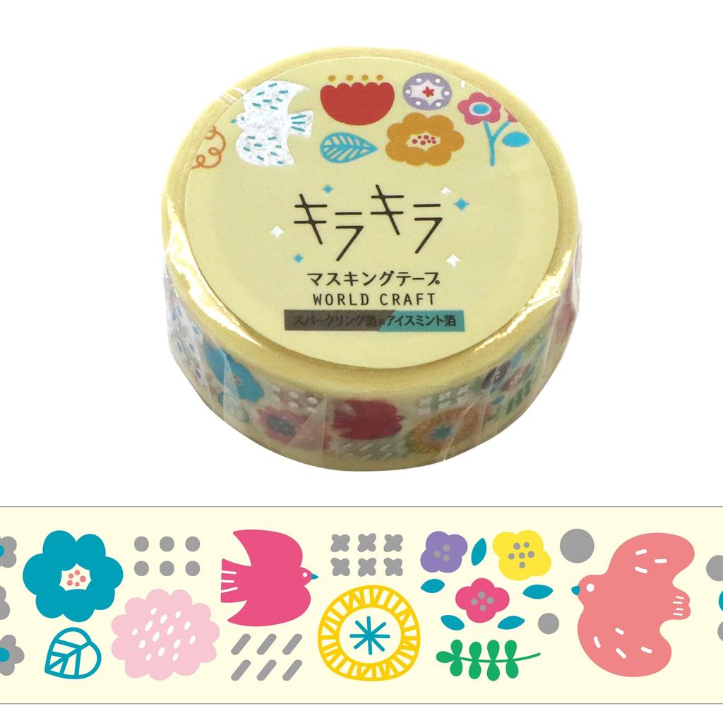 World Craft Glitter Garden Masking Tape KRMT15-033, Japan Diary/ Journal Stationery
