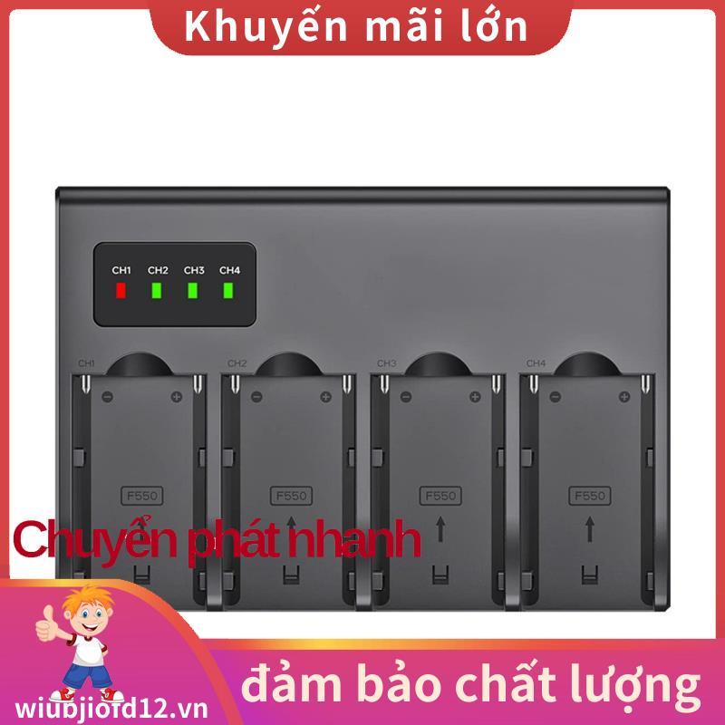 NP F960 NPF970 NP-F970 Bộ sạc pin máy ảnh kỹ thuật số 4 kênh W Màn hình LCD NP-F550 F750 F970 (Phích