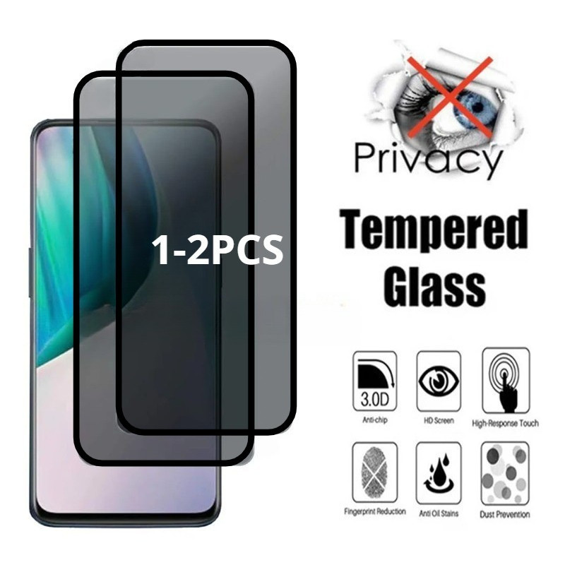1-2 Chiếc Kính Cường Lực Bảo Vệ Màn Hình Cho iQOO U6 U5x U5e U5 Bảo Vệ Cạnh Đen Riêng Tư Cho iQOO U3
