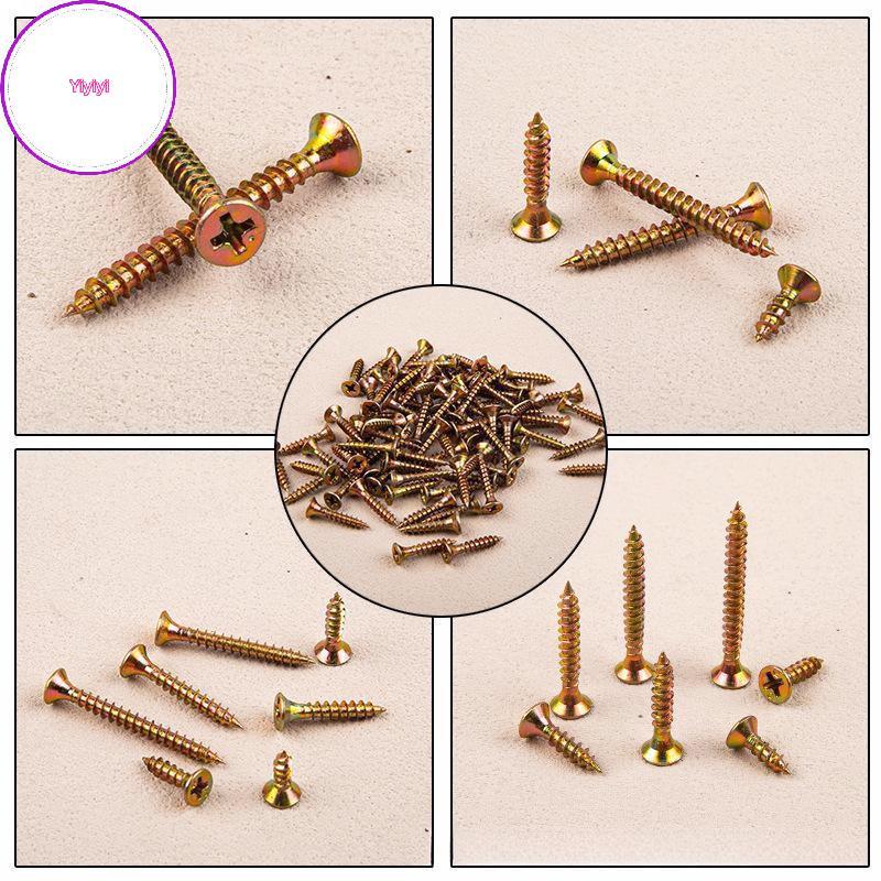 Yiyi 520 Cái M3.5 Đầu chìm Bộ vít tự khai thác Bộ vít mạ kẽm màu cho chế biến gỗ Trang trí nhà cửa c