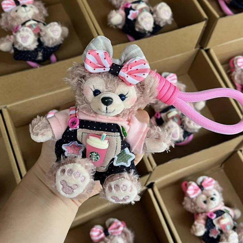 Shelliemay Duffy Bear Car Key Ring Pendant Cute Bear Bag Bag Charm Plush Doll Gift utvR