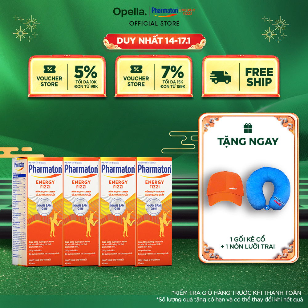 Bộ 4 Thực phẩm bảo vệ sức khỏe Pharmaton Energy Fizzi
