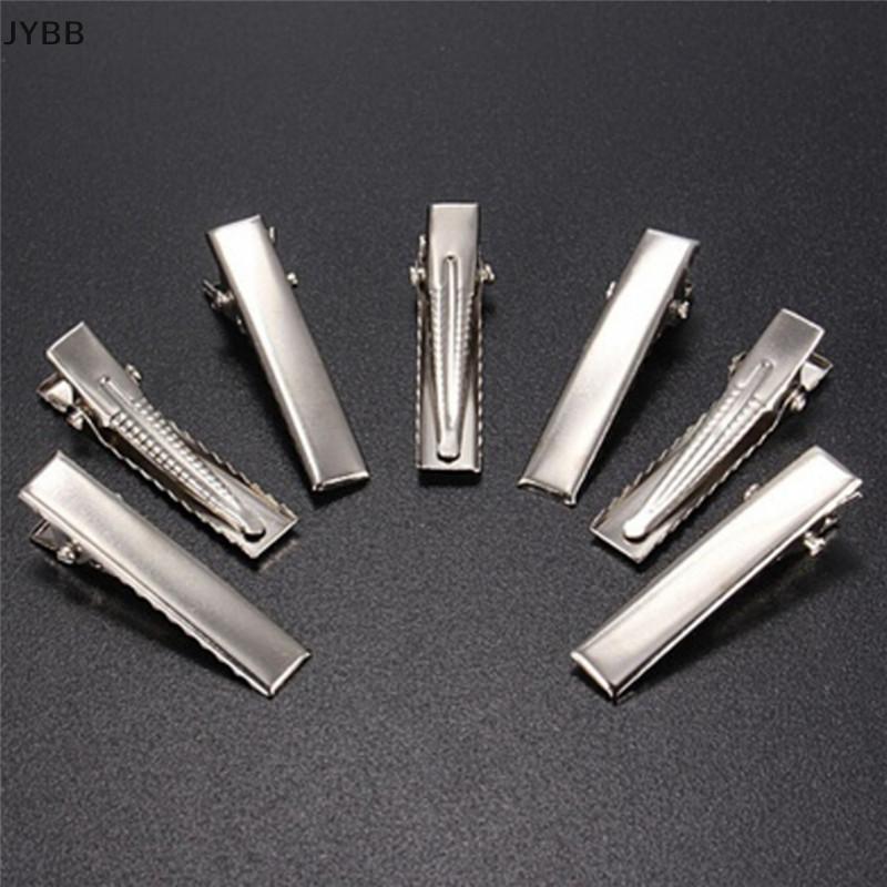 Jybb 50 cái kẹp tóc kim loại dẹt màu bạc thời trang kẹp tóc dẹt kẹp tóc kim loại VN