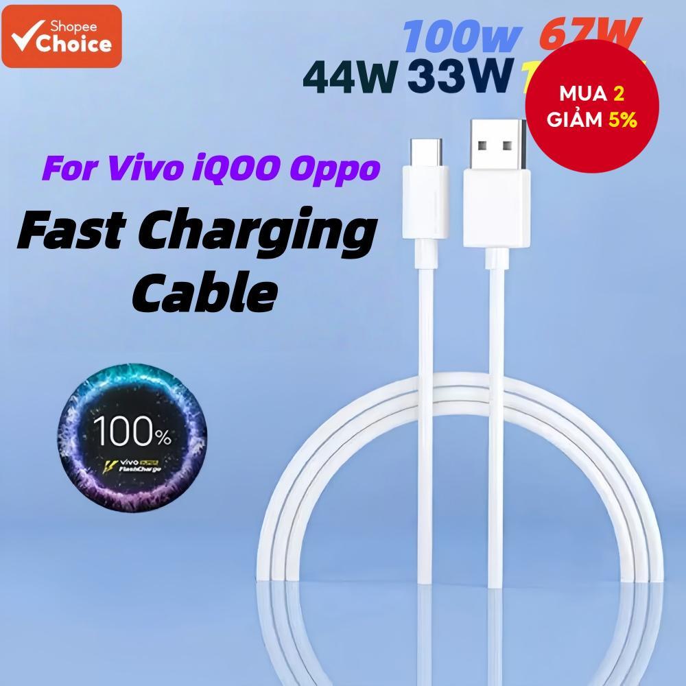 Cáp sạc siêu nhanh Type C 6A Quick Charge cho điện thoại Vivo 33W 44W, Oppo, Xiaomi, iQOO.
