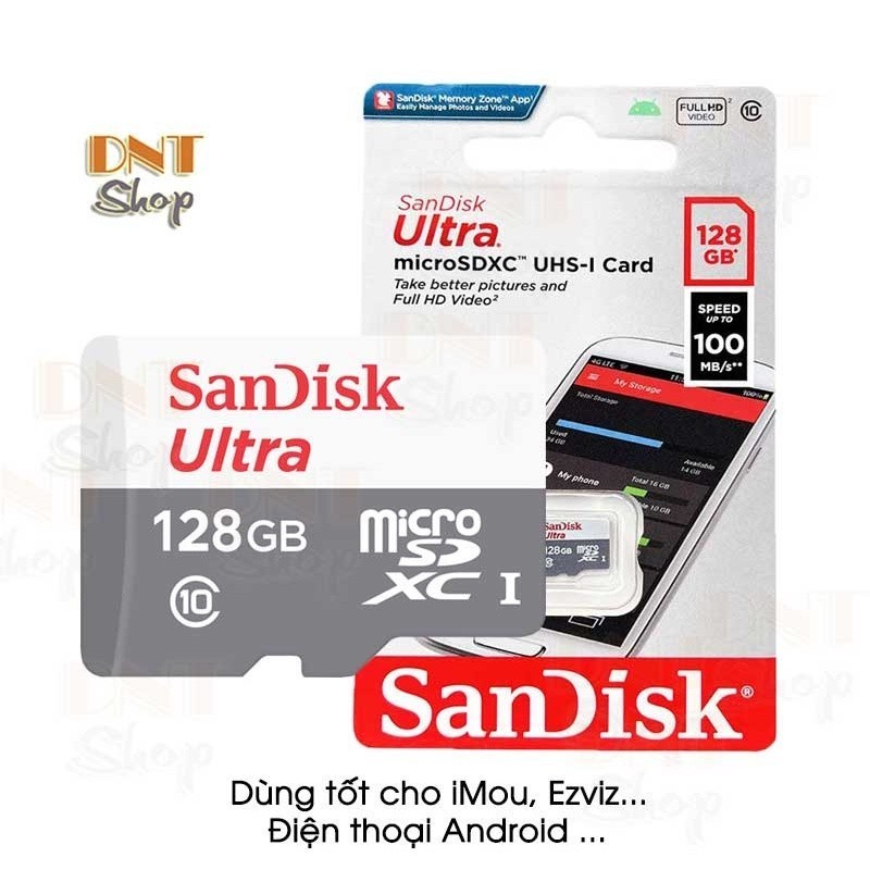 Thẻ Nhớ MicroSDXC SanDisk Ultra 128GB 100MB/s 667x (SDSQUNR-128G-GN3MN)