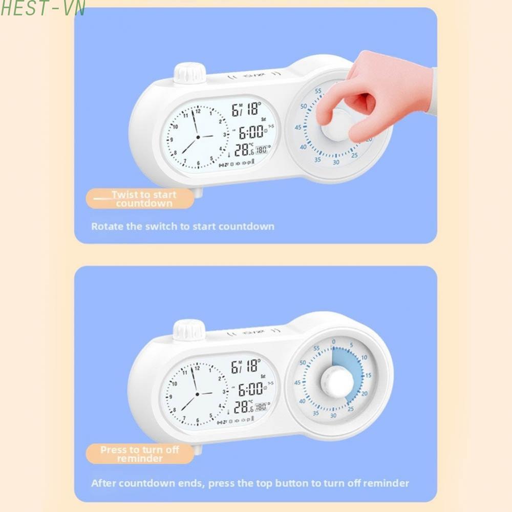 Dual-Screen Timer Dual Display Functionality Adjustable Snooze Duration