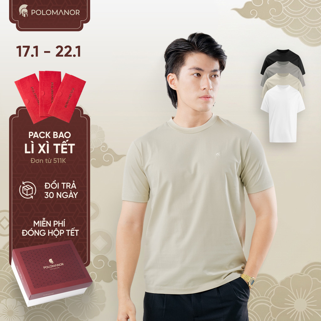 Áo thun nam trơn TSHIRT BASIC USA, vải cotton cao cấp kiểm định USA, thoáng mát, mềm mịn - POLOMANOR