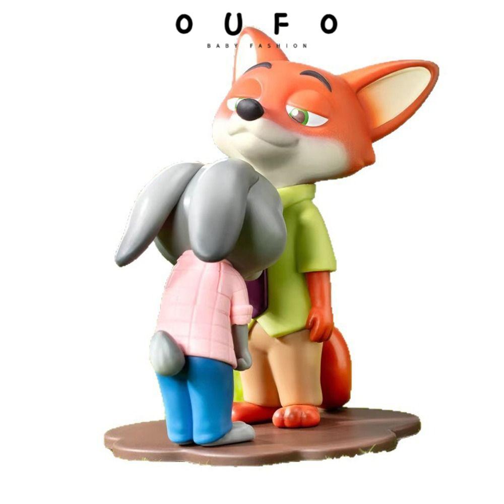 OUFO Anime Figurine, Judy và Nick Obediently Ngồi Series Disney Zootopia Box, Mini Box Anime Lovers