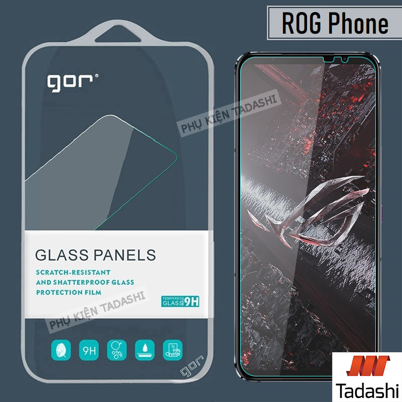 Kính cường lực Gor ROG Phone 7/ ROG Phone 7 Ultimate, ROG Phone 6/ 6 Pro Trong Suốt Không Viền Đen -