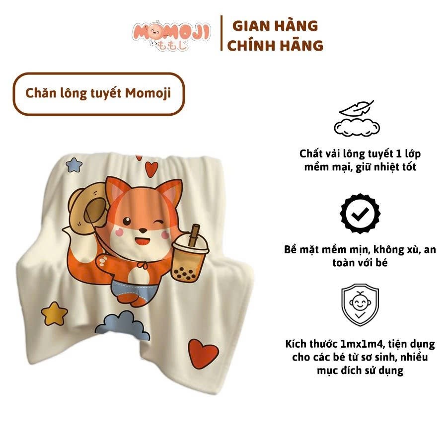 Chăn Lông Tuyết Momoji Đáng Yêu Cho Bé