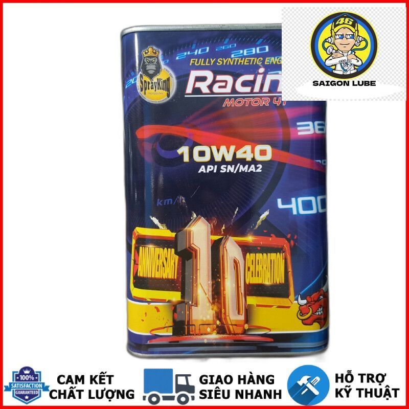 Nhớt tổng hợp Sprayking Racing Motor 10W40 dành cho xe số, côn tay, xe ga