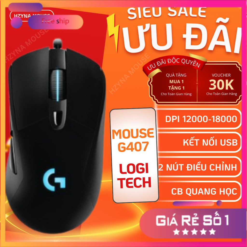 Chuột Gaming Không Dây Logitech G703 Lightspeed - Cảm Biến HERO 25K, Siêu Nhạy 1ms