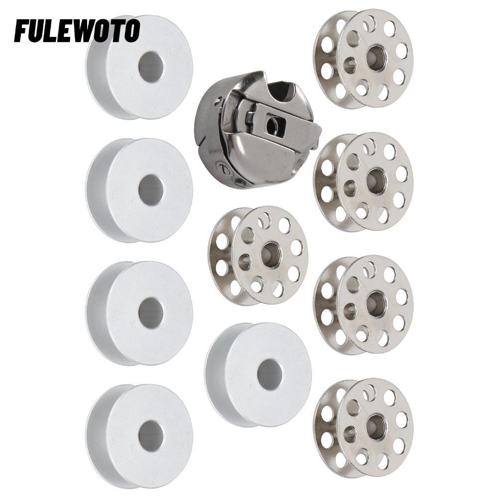 FILEWOTO 11 chiếc Bobbin, Ống kim loại sắt chuyên nghiệp, Phụ kiện máy may hạng nặng Máy may công ng